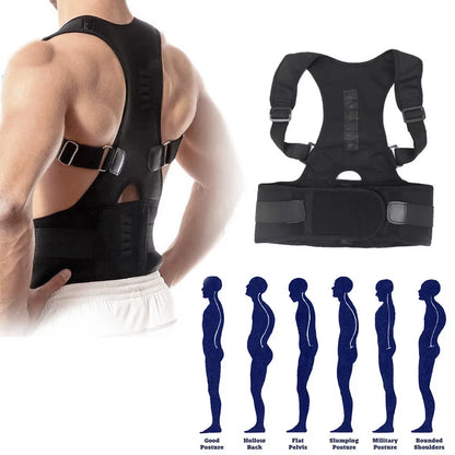 Magnetic Back Support Corrector Brace Belt Band Posture Corrector for Men and Women